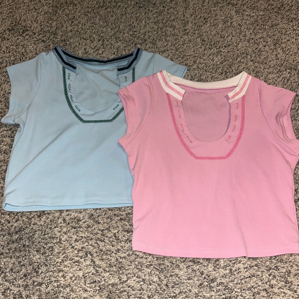 Pink Ribbed Crop Top - Picture 2 of 2